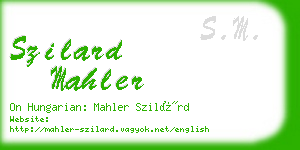 szilard mahler business card